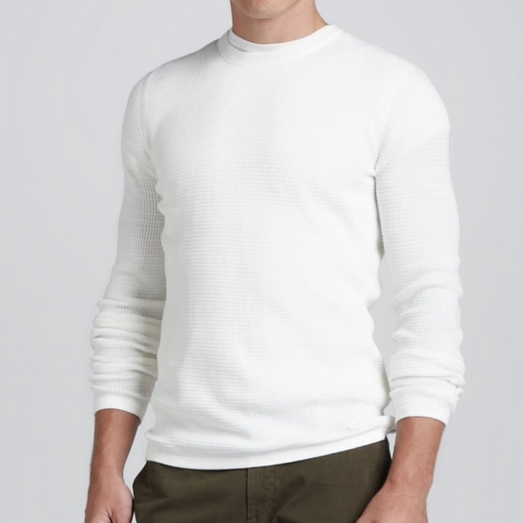 Vince White Waffle Knit Long Sleeve Thermal XXL